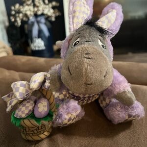 Purple and Gray Disney Eeyore Plush with Basket